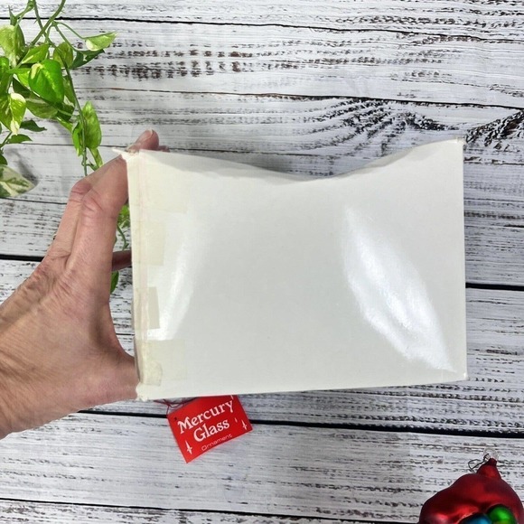 Vintage Department 80 Mercury Glass St. Nick Santa 9" Ornament Handpainted w Box - Picture 12 of 15